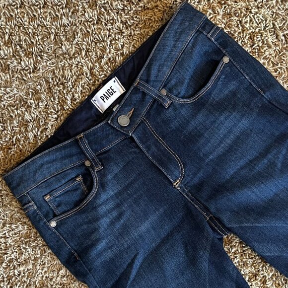 PAIGE Women's Skyline Straight Leg Jeans in Size 27 Raw Hem Dark Wash $239 - Picture 2 of 7